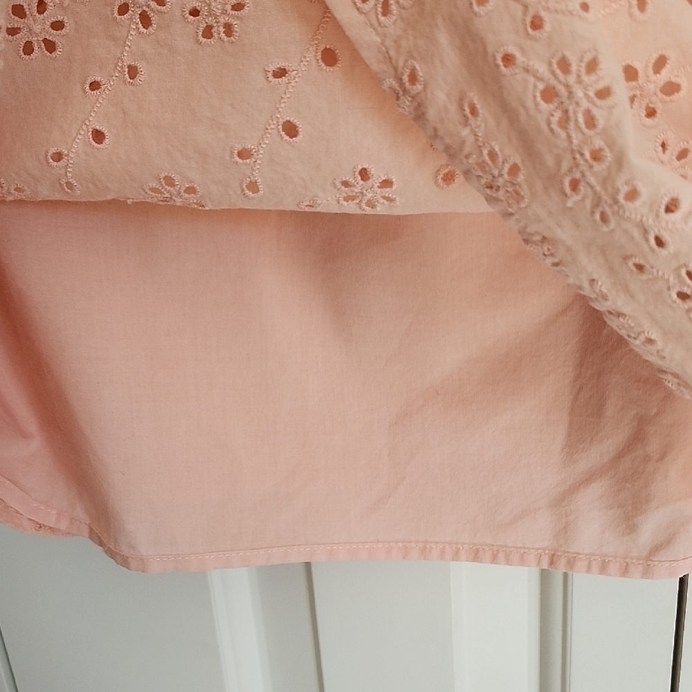 Talbot's Women's Eyelet Square Neck Cotton Top Peach Size Small - Picture 5 of 9